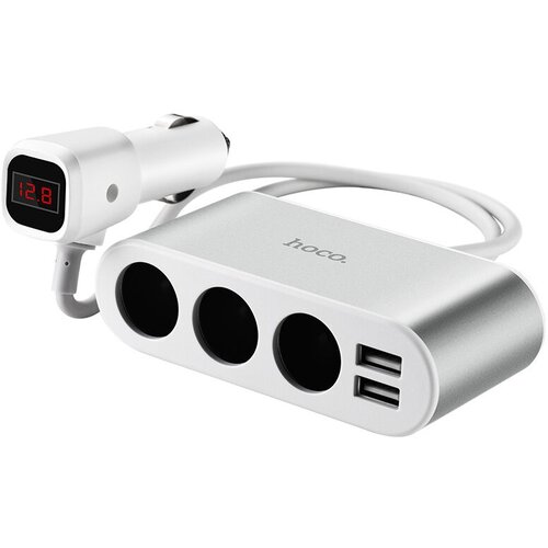 Разветвитель прикуривателя HOCO Z13 цвет серебряный 844₽