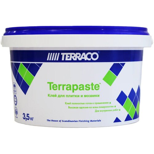 TERRACO TERRAPASTE клей для плитки пастообразный, на акриловой основе (3,5кг) клей для плитки готовый terraco terrapaste 3 5 кг