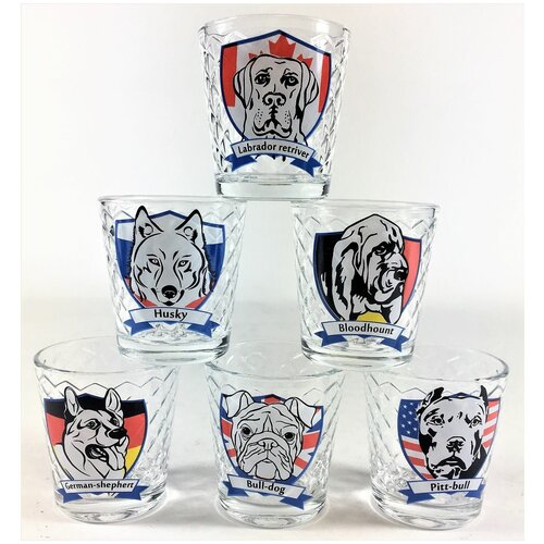 Собаки Набор 6шт стопок 55мл