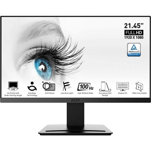 Монитор 21.5 MSI Pro MP223, 1920х1080, 100 Гц, VA, черный (9s6-3pb9ch-014) монитор msi 21 5 pro mp223 черный 9s6 3pb9ch 014