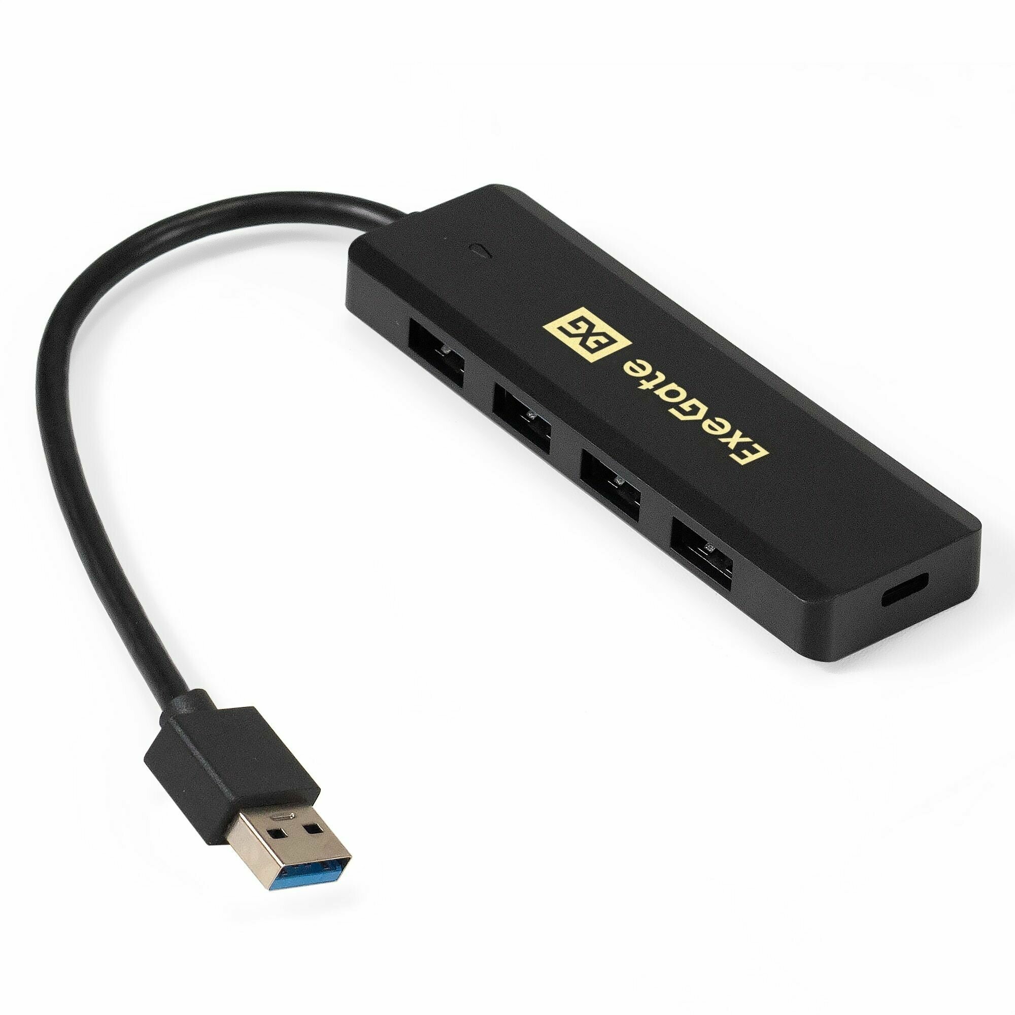 USB-Хаб (концентратор) 4-в-1 ExeGate DUB-4P/1 (кабель-адаптер USB3.0 --> 4xUSB3.0 Plug&Play черный) EX293980RUS