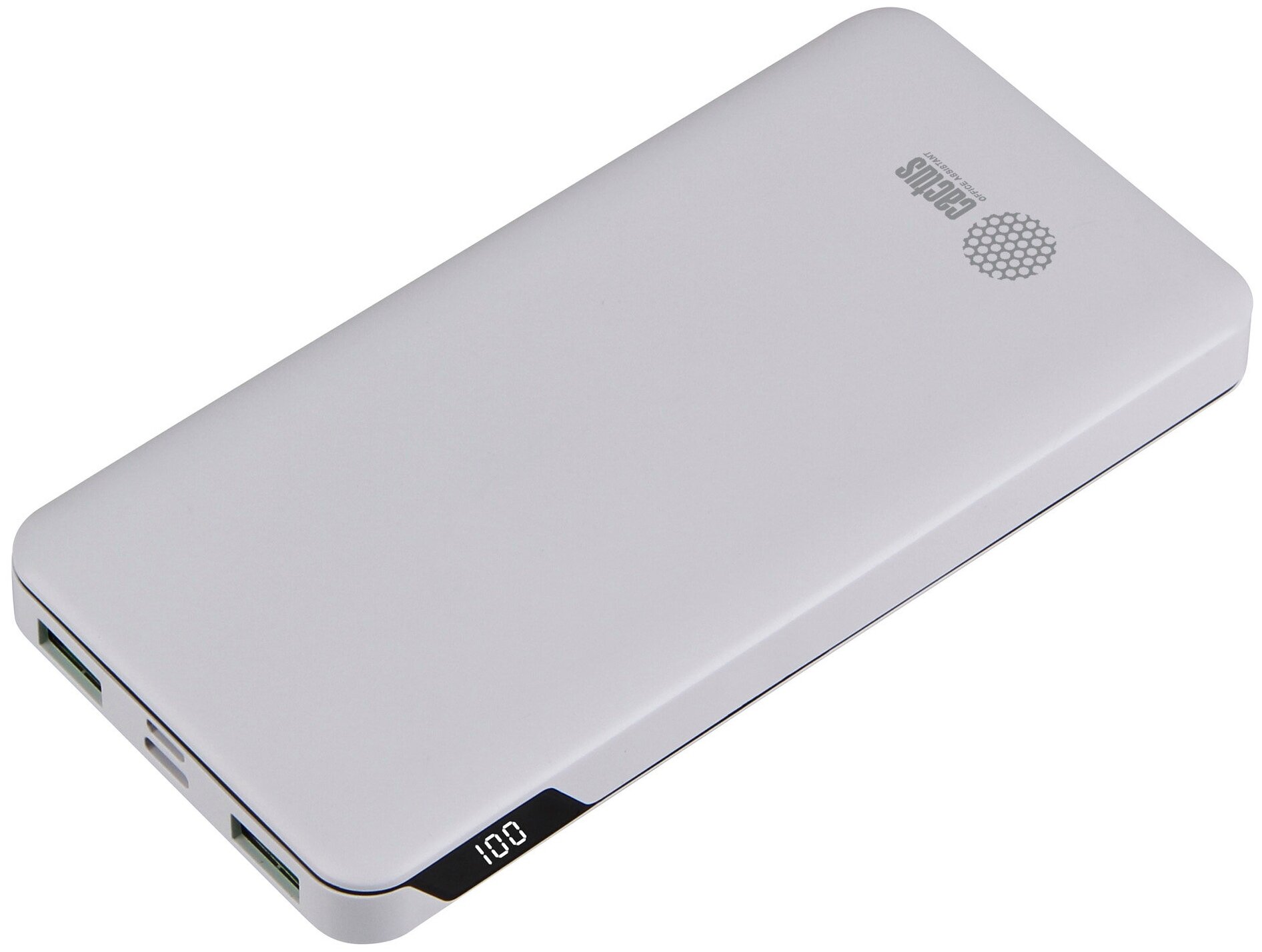 Аккумулятор внешний универсальный Cactus PowerBank CS-PBFSKT-10000 Li-Pol 10000mAh 2.1A+2.1A белый 2xUSB материал пластик