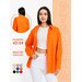 Рубашка , стиль ретро, оверсайз, длинный рукав, однотонная, размер 44, оранжевый