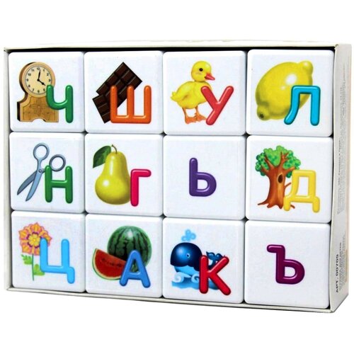 Кубики 12 шт «Учись играя. Азбука для самых маленьких» кубики учись играя азбука для самых маленьких 12 штук 1 набор