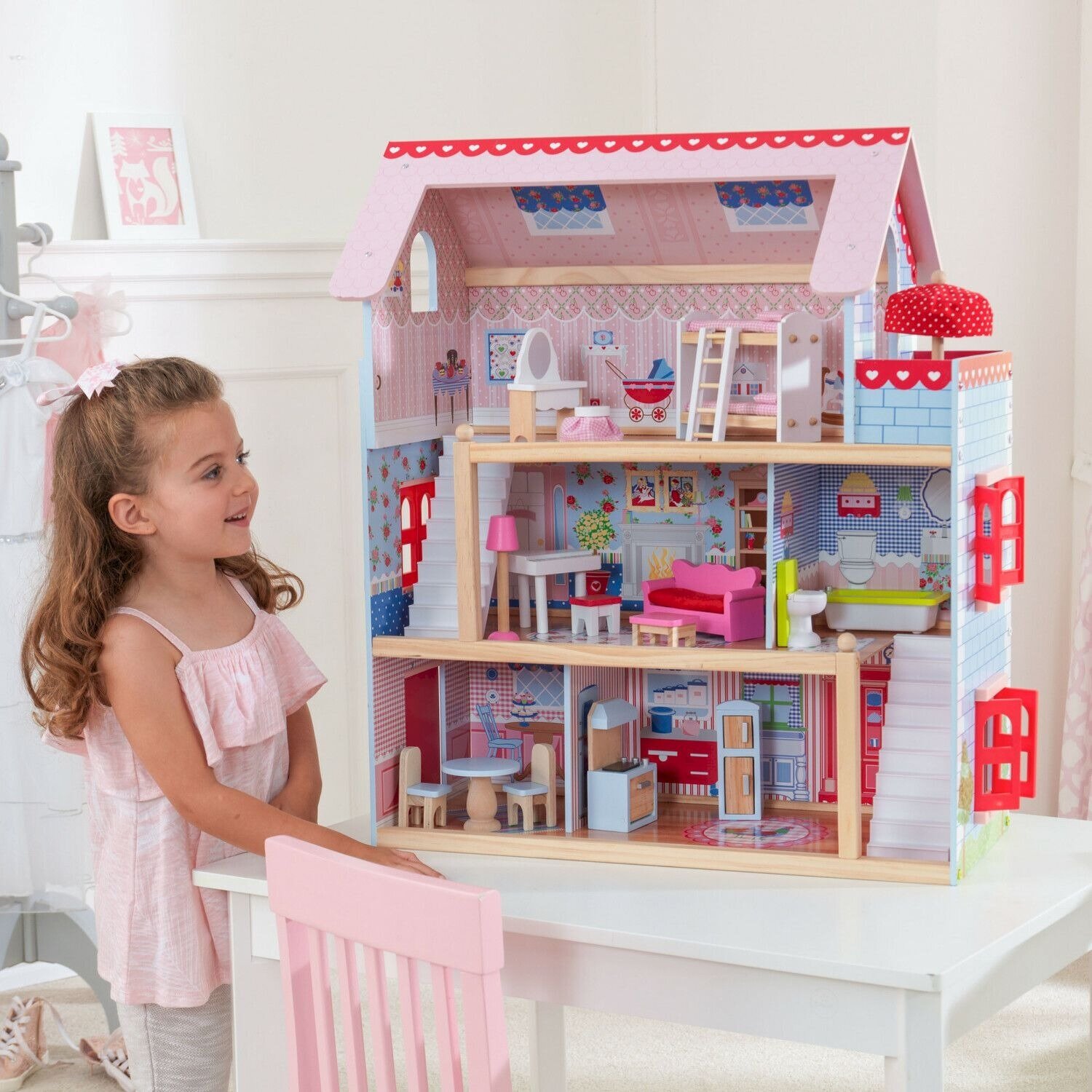 Кукольный домик KidKraft Открытый коттедж с мебелью - фото №4