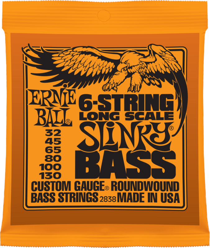 Ernie Ball 2838 струны для 6-струнной бас-гитары Nickel Bass LS Slinky 6 (32-45-65-80-100-130)