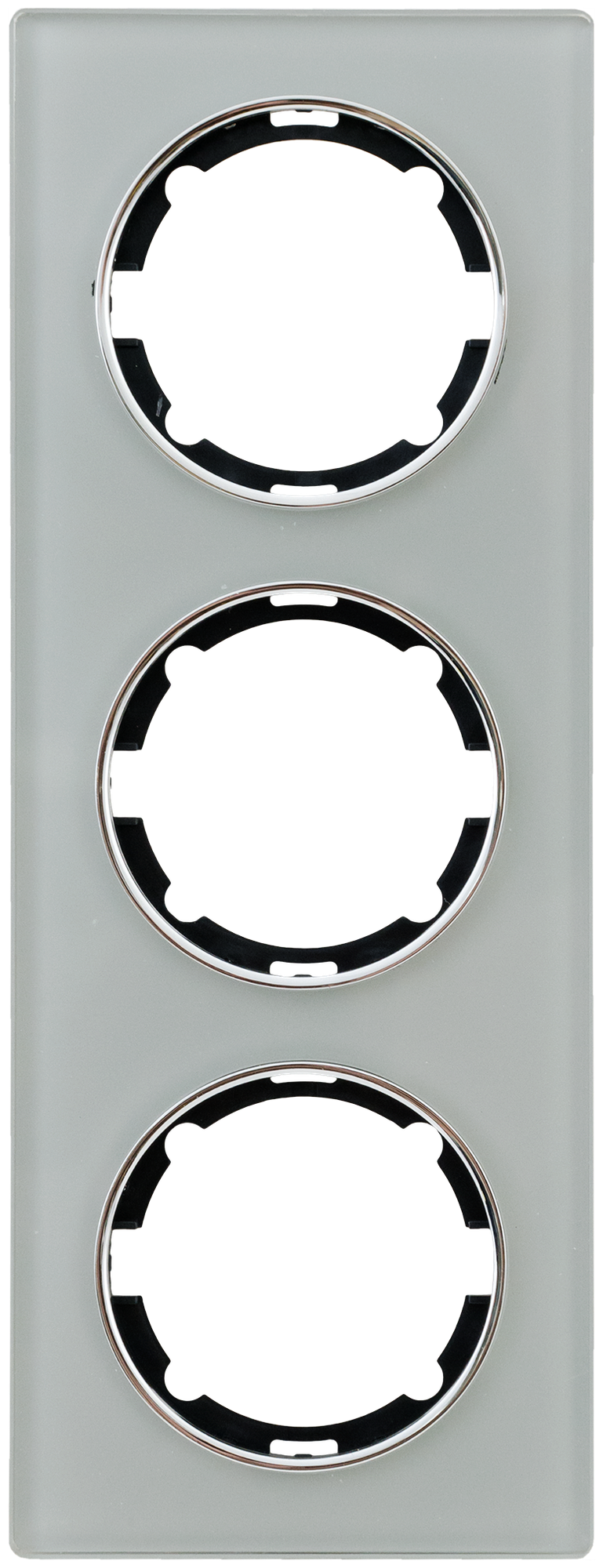 Рамка для розеток и выключателей Onekey Florence 3 поста вертикальная стекло цвет серый