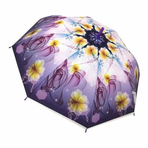 фото Мини-зонт мультидом, полуавтомат, для женщин, фиолетовый