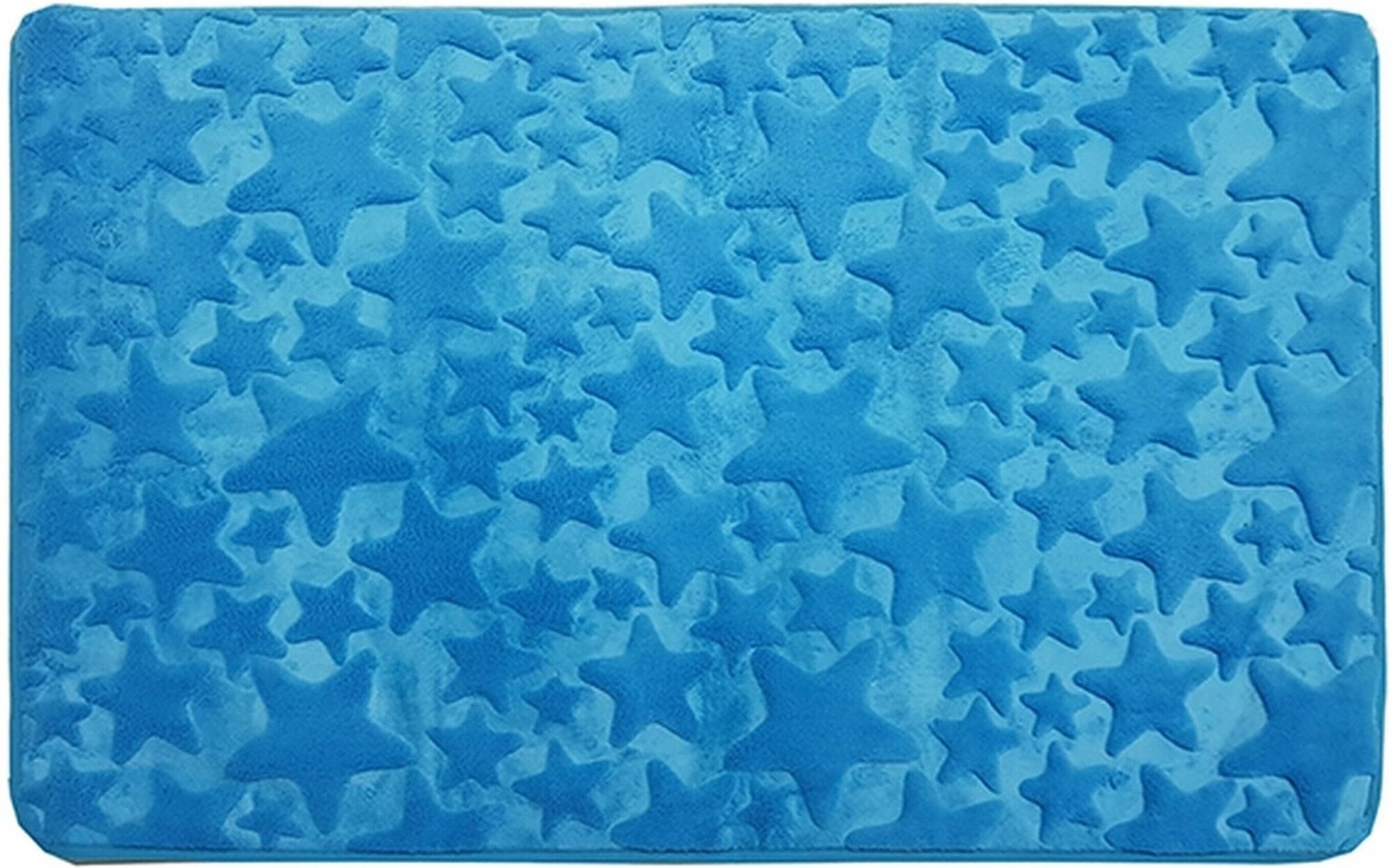 Коврик для ванной комнаты Dasch Fresh Звезды 50x80 см ворсовый голубой
