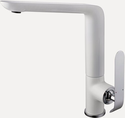 Изображение товара Смеситель для кухни Lemark Melange LM4905CW поворотный излив, латунь, хром/белый