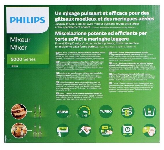 Миксер стационарный Philips HR3745/00 450 Вт белый серый - фото №10