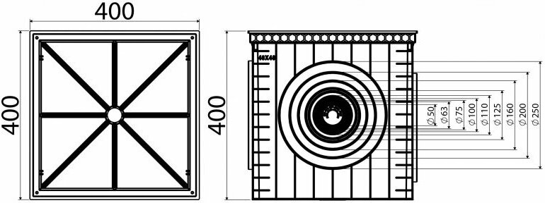 Дождеприемник пластиковый LuxWares 40*40 (RGR-1003) - фотография № 2