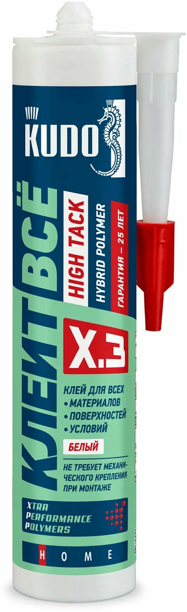 Клей KUDO Клеит Все HIGH TACK на основе гибридных полимеров белый 280 мл KX-3W - фото №1