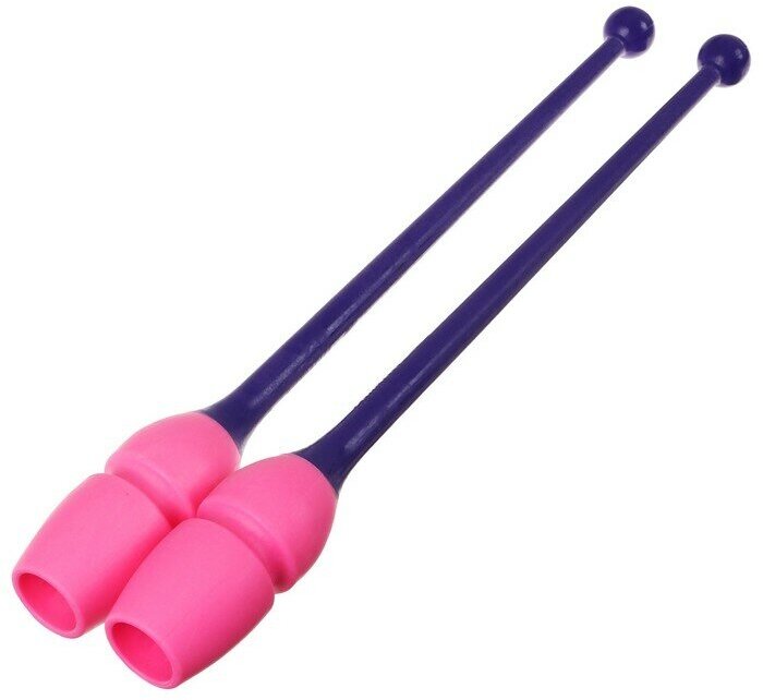 Булавы для художественной гимнастики вставляющиеся Pastorelli MASHA FIG, 40,5 см, цвет фиолетовый/розовый