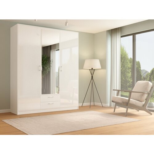 Шкаф Глянец 2, ШВГ 120/200/50 см, белый