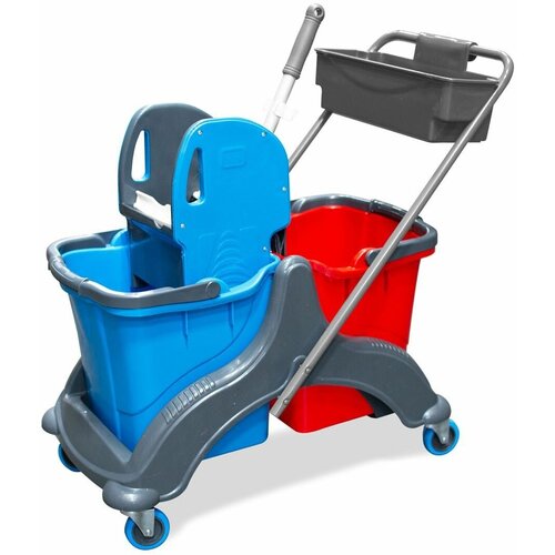 Уборочная тележка двухведерная 2х25 л каркас пластик отжим IT-0491 пластик доп контейнер 18030₽