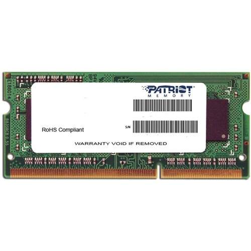 Память оперативная DDR3 SO-DIMM 4Gb Patriot 1600MHz CL11 (PSD34G160081S) оперативная память patriot 8gb signature ddr3 1600mhz psd38g16002