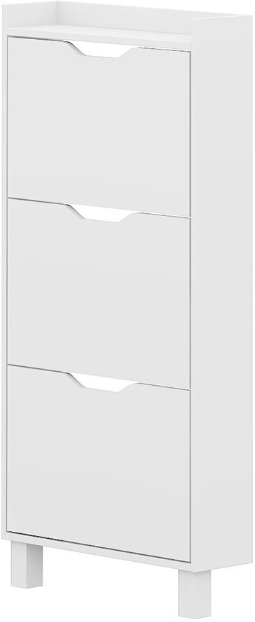Шкаф обувной Дельта, 60х125х17, цвет белый