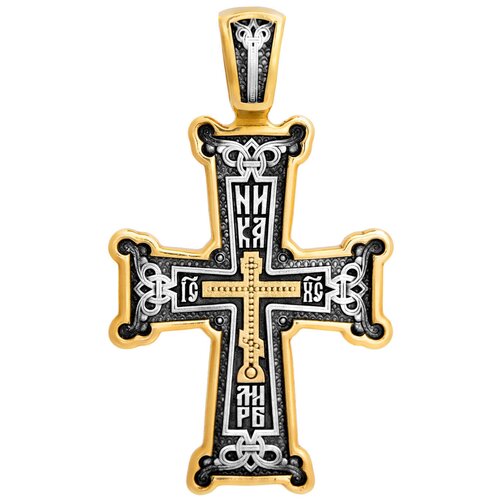 Крестик Акимов, серебро, 925 проба, золочение, размер 3.7 см. крест из эбена ортодоксальный орнамент
