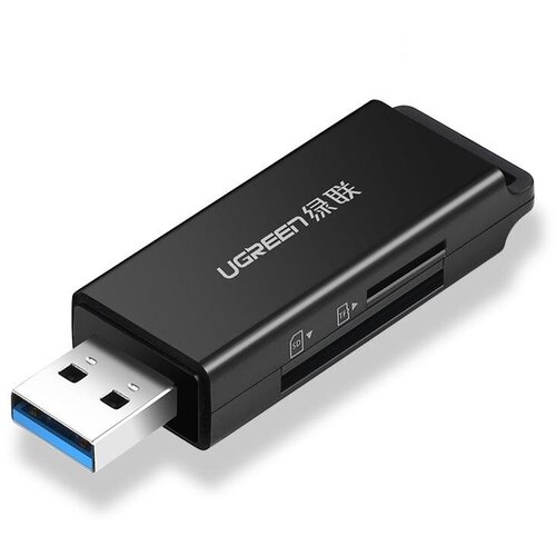 Картридер UGREEN CM104 (40752) USB 3.0 to TF + SD Dual Card Reader/черный кардридер ugreen cm104 40753 usb 3 0 to tf sd dual card reader белый