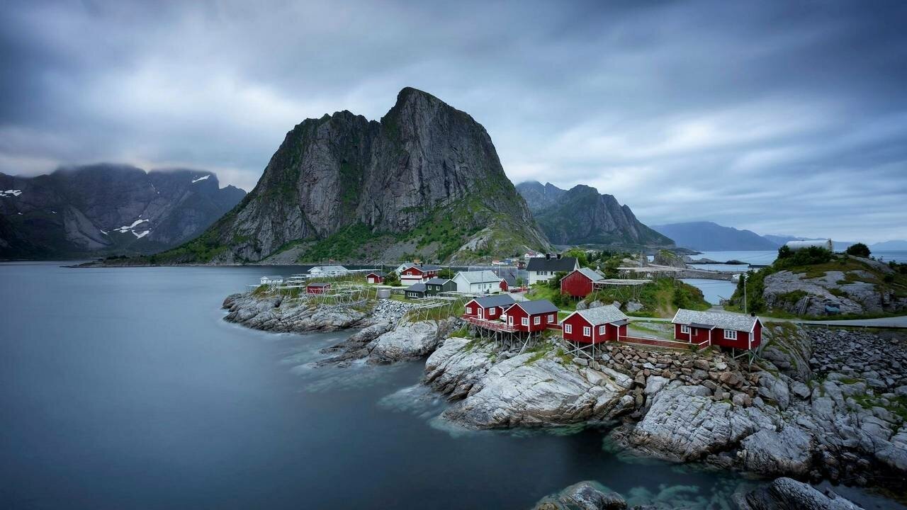 Картина на холсте 60x110 LinxOne "Лофотенские острова Норвегия" интерьерная для дома / на стену / на кухню / с подрамником