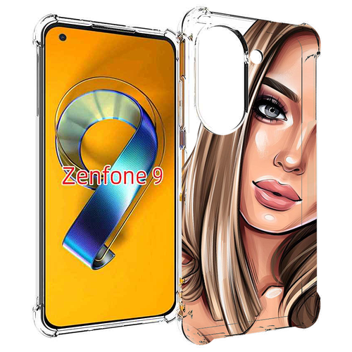 Чехол MyPads девушка-с-каре женский для Asus Zenfone 9 (AI2202) задняя-панель-накладка-бампер