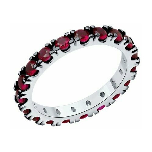 Кольцо Diamant online, серебро, 925 проба, корунд, размер 19, розовый кольцо корунд рубиновый серебро 925 пр позолота размер 16 5