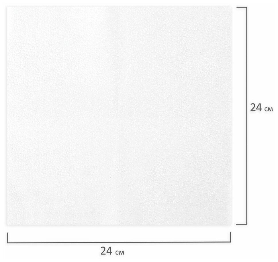 Салфетки бумажные 250 шт., 24х24 см, LAIMA/лайма, белые, 100% целлюлоза, 128728 - фотография № 3