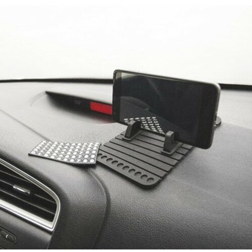 Коврик противоскользящий с подставкой под телефон и номером телефона черный 701₽