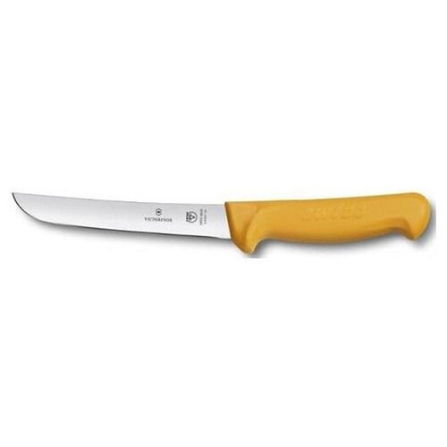 Нож кухонный Victorinox Swibo (5.8407.16) стальной обвалочный для мяса лезв.160мм прямая заточка желтый