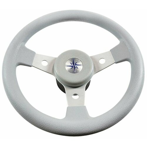 фото Колесо рулевое delfino 310 мм, обод серый, спицы серебрянные volanti luisi