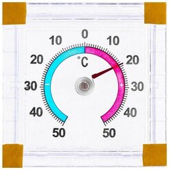Термометр оконный ТББ "Биметалический (t -50 + 50 С) квадратный в пакете