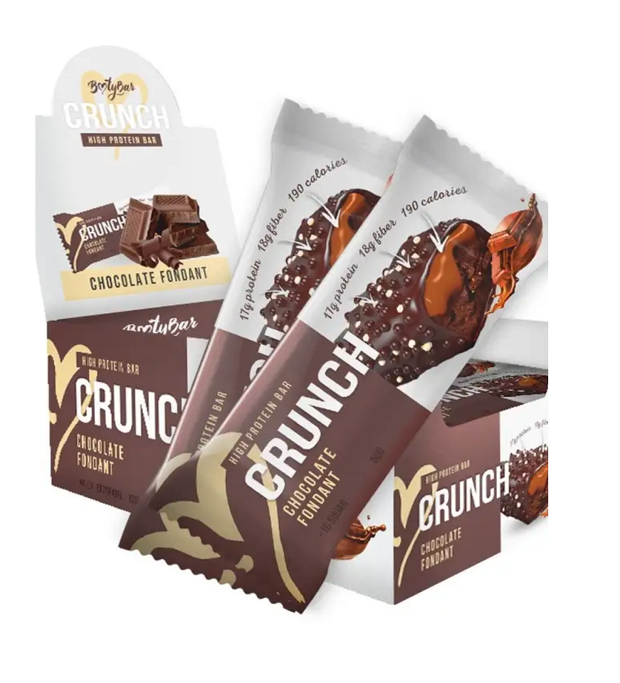 Протеиновый батончик Crunch 16 шт 60 гр (BootyBar) Шоколадный фондан
