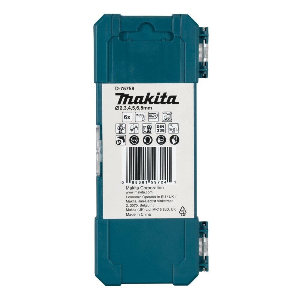 Набор сверл Makita HSS-Co 6шт (2,3,4,5,6,8 мм) D-75758 - фото №3