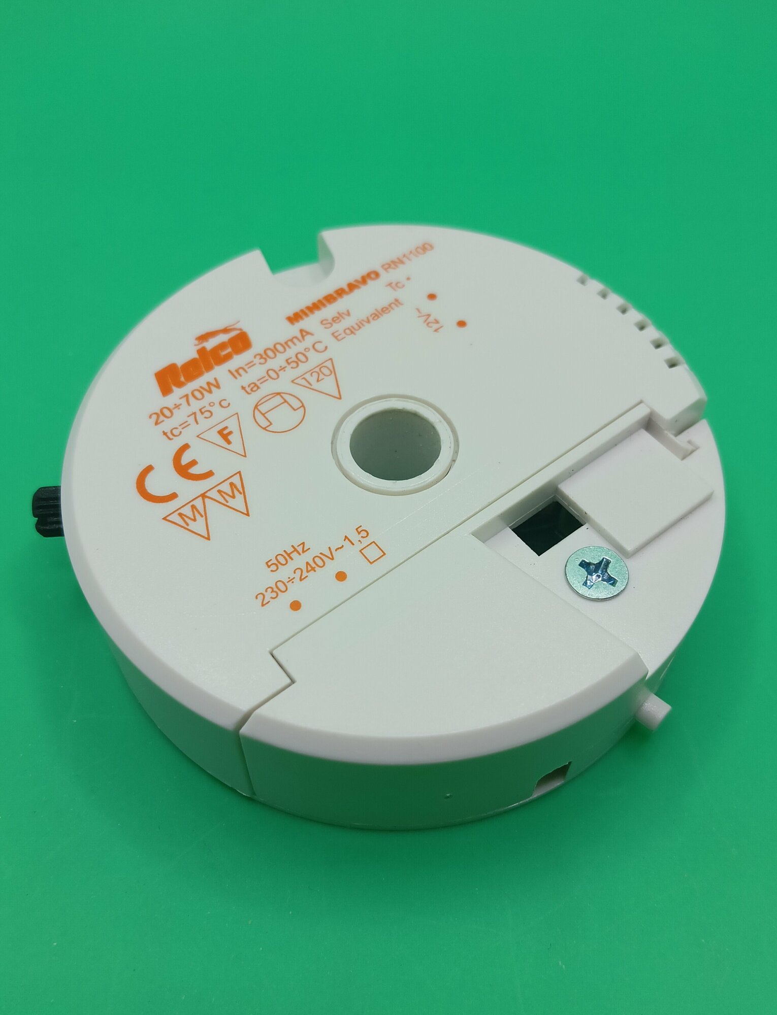 фото Трансформатор MINIBRAVO 70 RN1100 электронный регулируемый кольцевой 220В/12В 20-70Вт (Relco Италия)