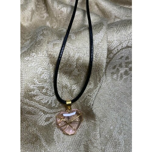 Колье VALERON, стекло, искусственный камень, бесцветный, розовый