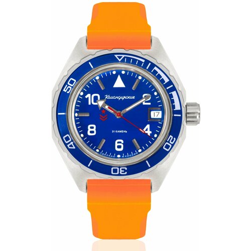 Наручные часы Восток Командирские, оранжевый наручные часы восток командирские механические с автоподзаводом командирские 650853 resin blue синий