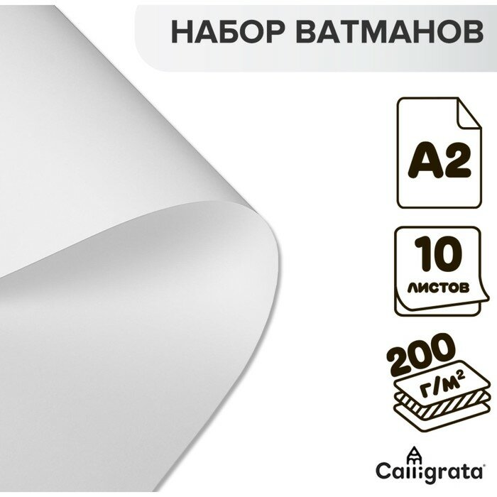 Calligrata Набор ватманов чертёжных А2, 200 г/м², 10 листов