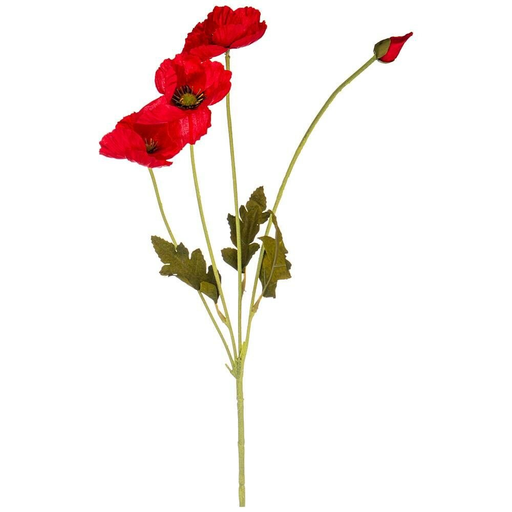 Цветок искусственный "Мак красный" H=60 см