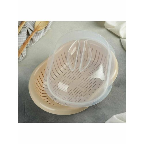 Хлебница, блюдо с крышкой для СВЧ печки (универсальное примененеие)