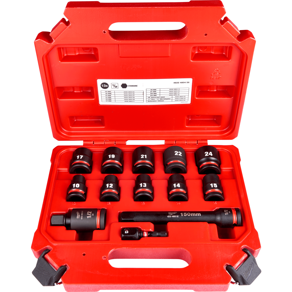 Набор ударных головок Milwaukee Shockwave IMPACT DUTY SETS II 1/2", 13 штук, 4932480456