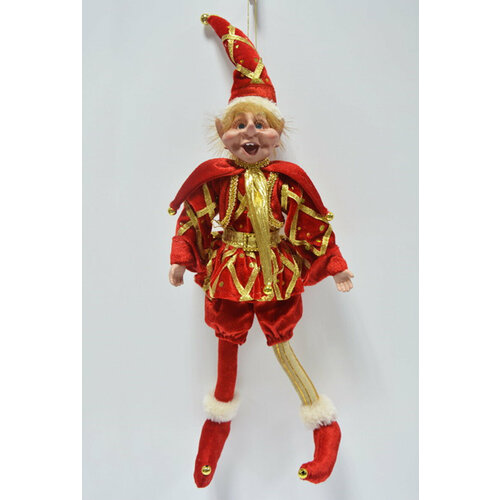 Рождественская декорация Сказочный троль мальчик красный (25 см)