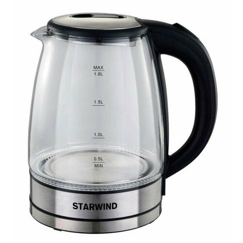 Чайник электрический StarWind SKG4777 2000 Вт чёрный 1.8 л стекло
