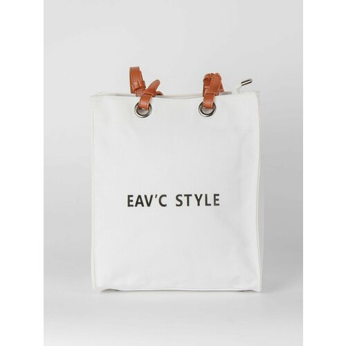 Сумка шоппер  D001-white, фактура плетеная, белый