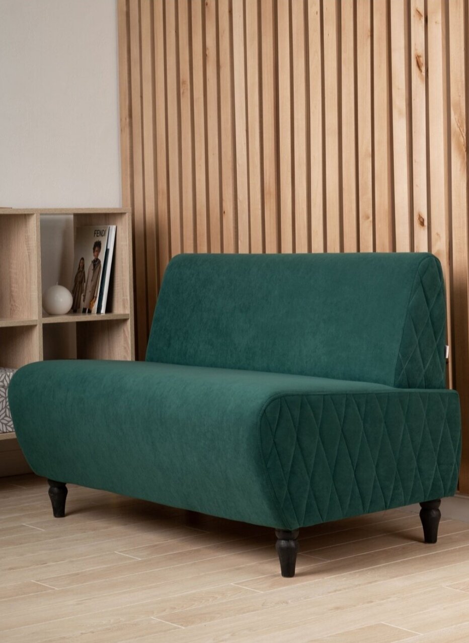 фото Диван "Lakshmi" 3 велюр, 110x67x73 см, зеленый