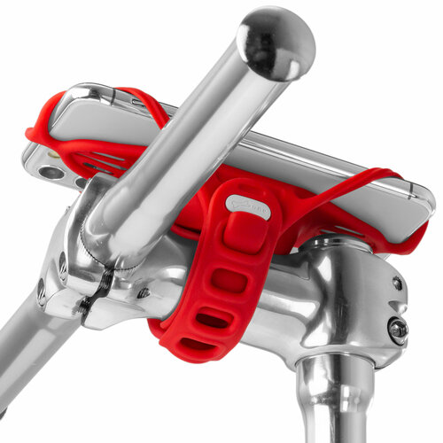 Держатель для смартфона 07-200511 силиконовый на вынос универсальн. 4.7'-7.2' BIKE TIE PRO 4 красный BONE