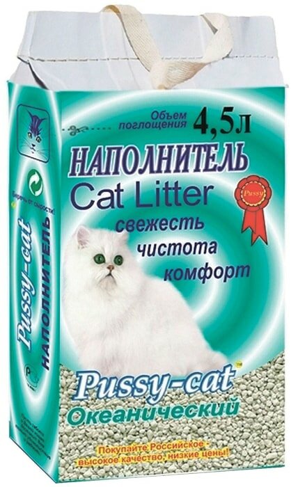 Наполнитель для кошачьего туалета Pussy-Cat Океан впитывающий 4.5л
