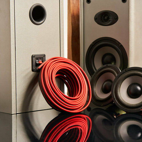 Кабель акустический REXANT 2х2,50 кв. мм, 10 м, красно-черный кабель акустический rexant 2х0 25 мм² красно черный мини бухта 5 м