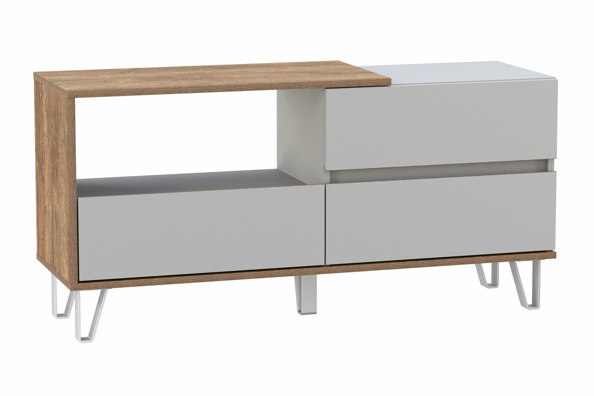 фото ТВ-тумба Олимп Гавана 58.07 кейптаун / серый 118.2x38.3.2x80.4 см