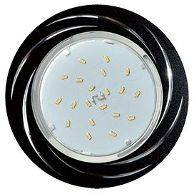 Ecola GX53 H4 DL5386 светильник встраив. без рефл. Вихрь Черный/Алюм 20x110